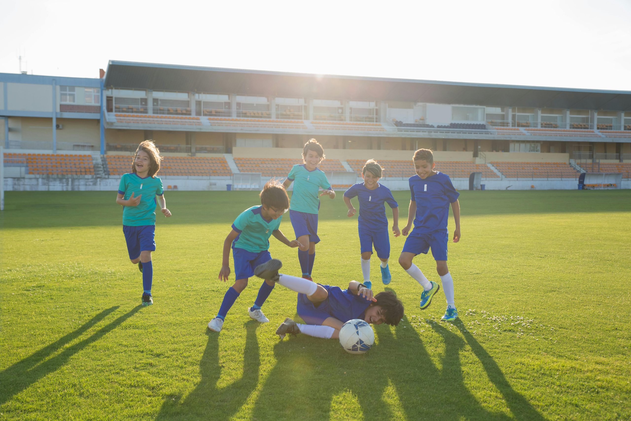 Young people taking part in sport